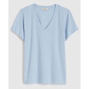 2/$30 NEW Madewell Small Iced Light Blue Relaxed V-Neck Tee Lightweight‎ Causal